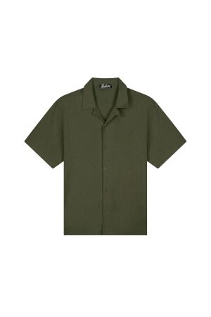 Malelions Malelions emblem seersucker shirt mmc30026057 Overhemd 43012 vintage green