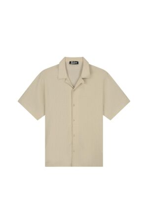 Malelions Malelions emblem seersucker shirt mmc30026057 Overhemd 50014 light taupe