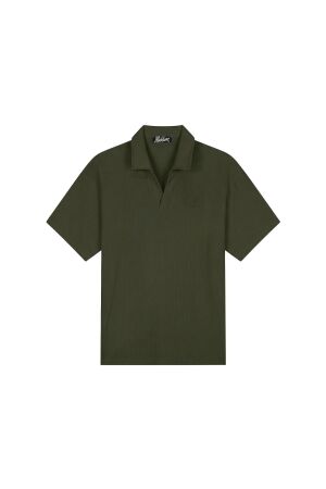 Malelions Malelions emblem seersucker buttonless polo mmc30026059 Poloshirts 43012 vintage green