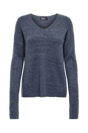 Only Only onlcamilla v-neck l/s pullover knt noos Trui vintage indigo