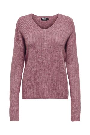 Only Only onlcamilla v-neck l/s pullover knt noos Trui renaissance rose