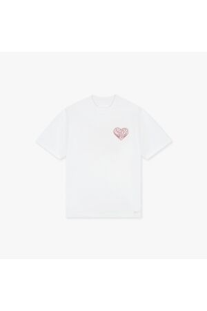Croyez Homme Croyez Homme stitched heart t-shirt cra30026035 Print T-shirts 40001 white