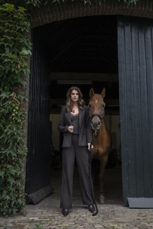 Elvira Casuals Elvira Casuals trouser madde e5 25-004 Broek 1033 stripe chocolate