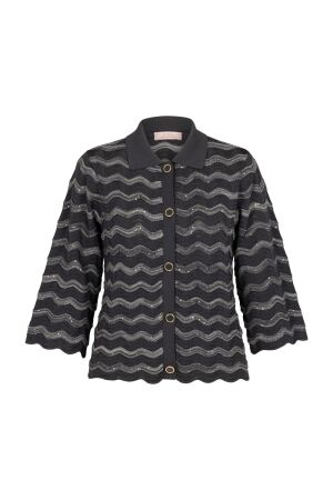 Studio Anneloes Studio Anneloes jacy sequins cardigan 13402 Vest 9800 antraciet