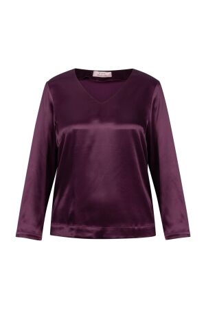 Studio Anneloes Studio Anneloes madison satin top 13368 T-shirt Lange mouw 3800 blackberry
