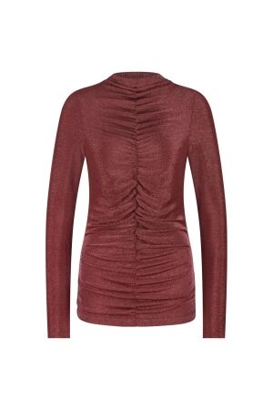 Studio Anneloes Studio Anneloes pepper glitter top 13382 T-shirt Lange mouw 4538 vintage berry/blackberry