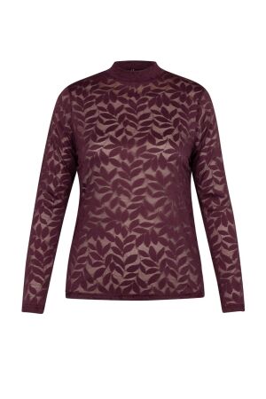 Studio Anneloes Studio Anneloes reagan lace top 13362 T-shirt Lange mouw 3800 blackberry