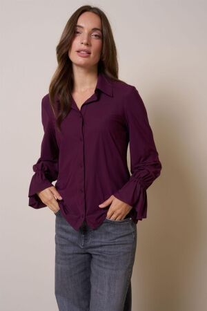 Studio Anneloes Studio Anneloes duna ruffle blouse 13357 Blouse 3800 blackberry