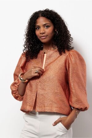 Studio Anneloes Studio Anneloes plien jacquard blouse 13430 Blouse 3100 orange
