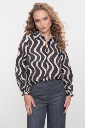 Geisha Geisha blouse 53915-20 Blouse 999 black/gold