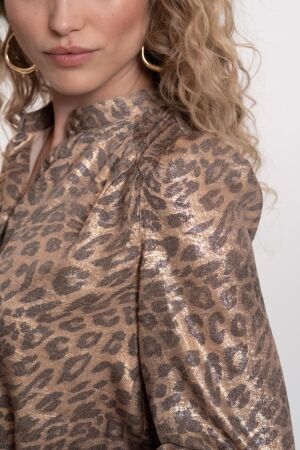 Geisha Geisha blouse velvet look leopard 53869-14 Blouse 25 gold/grey