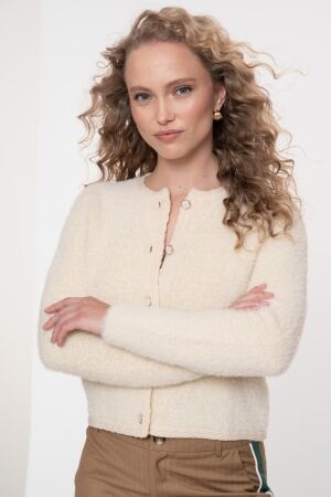 Geisha Geisha cardigan hairy 54807-10 Trui 10 off-white