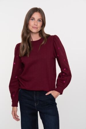 Geisha Geisha sweater with pearls 52870-21 Sweater 485 port/pink