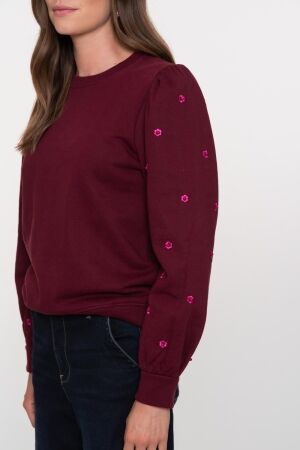 Geisha Geisha sweater with pearls 52870-21 Sweater 485 port/pink