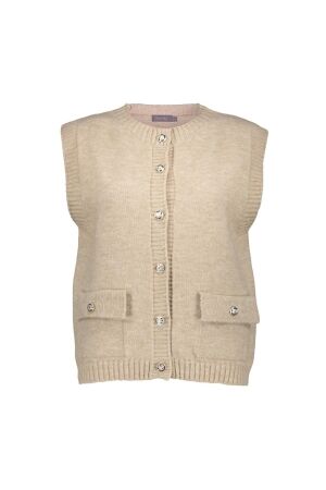Geisha Geisha gilet with pockets 54875-70 Gilets 720 sand