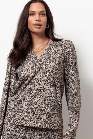 Studio Anneloes Studio Anneloes valdis animal top 13433 T-shirt Lange mouw 9014 black/kit