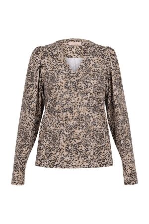 Studio Anneloes Studio Anneloes valdis animal top 13433 T-shirt Lange mouw 9014 black/kit