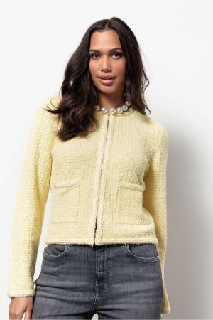 Studio Anneloes Studio Anneloes xana tweed cardigan 13459 Vest 2100 butter yellow