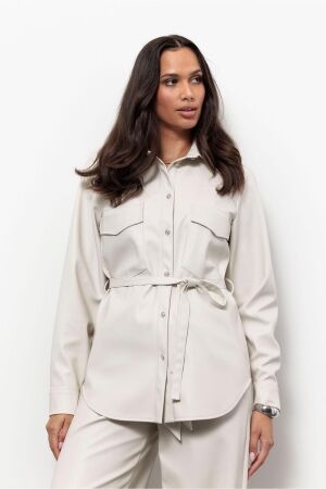 Studio Anneloes Studio Anneloes bodil faux leather blouse 13453 Blouse 1400 kit