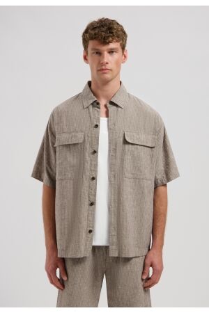DSTREZZED DSTREZZED pinstripe shirt 311521 Overhemd 216 grey brown