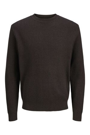 J&J Premium J&J Premium jprblubarkley knit crew neck ch ln Trui fudge