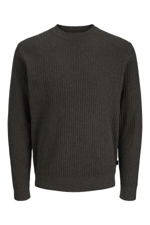 J&J Premium J&J Premium jprblubarkley knit crew neck ch ln Trui chocolate brown