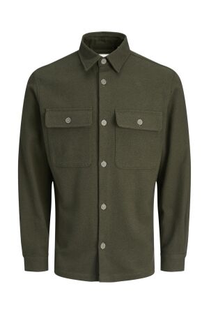 J&J Premium J&J Premium jprrayle melange solid l/s overshirt sn Overshirt peat