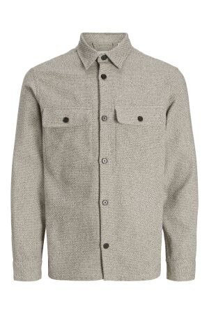 J&J Premium J&J Premium jprrayle melange solid l/s overshirt sn Overshirt ermine