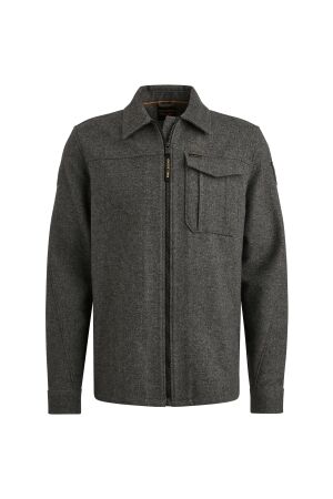 PME Legend PME Legend herringbone woolblend/overshirt 1zip. psi2510218 Overshirt 971 dark grey melee