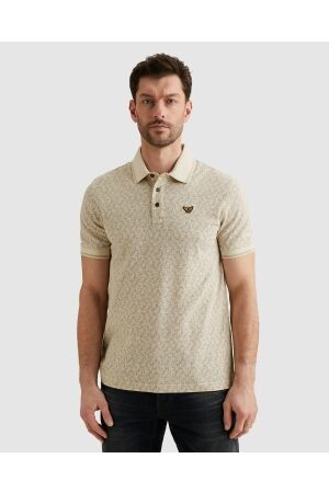 PME Legend PME Legend fine pique aop ppss2602852 Poloshirts 7013 bone white