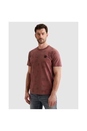 PME Legend PME Legend aop cotton slub ptss2602561 Print T-shirts 4085 roan rouge