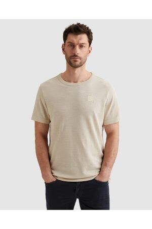 PME Legend PME Legend jacquard striped ptss2602563 Print T-shirts 7013 bone white