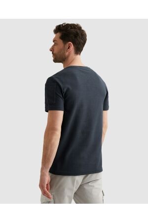 PME Legend PME Legend structured pique badge ptss2602572 Print T-shirts 5116 mood indigo