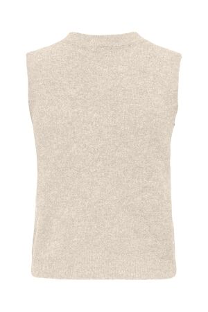 Only Only onlrenata life sl o-neck pearl vest knt Trui korte mouw whitecap gray