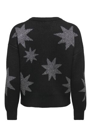 Only Only onlrosie ls o-neck glitter knt Trui black