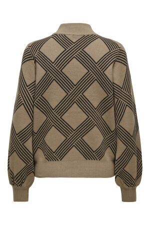 Only Only onlanny ls jq o-neck knt 15327635 Trui cocoa créme