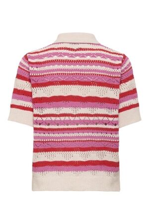 Only Only onllula polo s/s cardigan knt noos 15355455 Vest 4842217 high risk red pink - cd