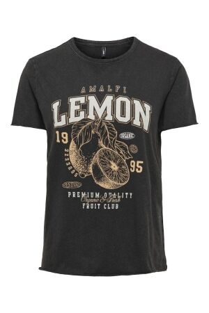 Only Only onllucy reg s/s top jrs noos 15215721 T-shirt Korte mouw 4951052 black fruity lemon
