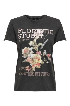 Only Only onllucy reg s/s top jrs noos 15215721 T-shirt Korte mouw 4951050 black floristic studio