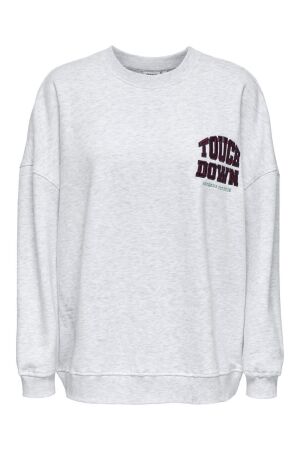 Only Only onlrillo l/s satin print o-neck swt 15356047 Sweater 4839486 light grey melange touc