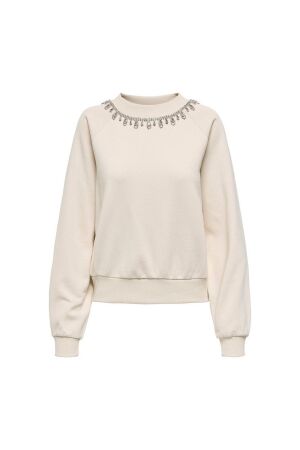 Only Only onljett l/s o-neck emb. box swt 15355912 Sweater 4856683 birch embellishment