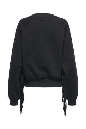 Only Only onljett l/s o-neck emb. box swt 15355912 Sweater 4856682 black fringes