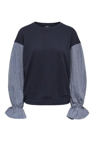 Only Only onlnina l/s o-neck mix cs sweat 15374740 Sweater 5018522 night sky stripe denim slee