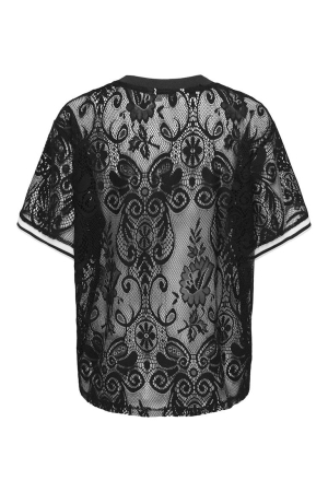 Only Only onljules s/s lace top wvn 15371479 T-shirt Korte mouw 4987727 black