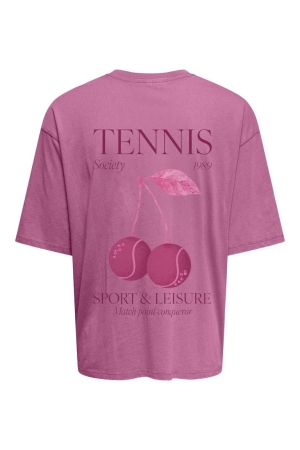 Only Only onlshania s/s print top box jrs 15372195 T-shirt Korte mouw 5044939 wild orchid sangria tennis