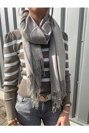 HS Fashion HS Fashion sjaal s22553 light taupe Sjaals light taupe