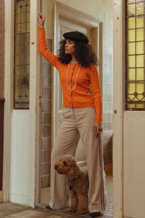 Studio Anneloes Studio Anneloes trainer bonded tape trousers 13504 Broek 2200 latte