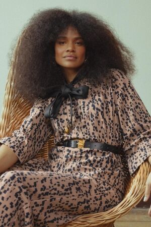 Studio Anneloes Studio Anneloes ilja block top 13505 T-shirt Lange mouw 2269 latte/dark blue