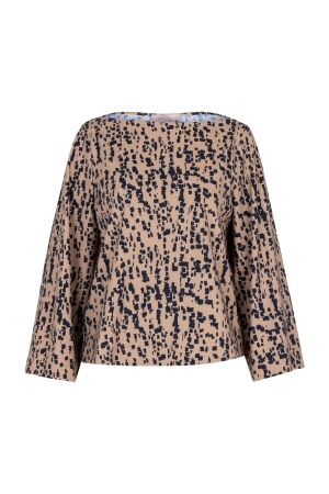 Studio Anneloes Studio Anneloes ilja block top 13505 T-shirt Lange mouw 2269 latte/dark blue