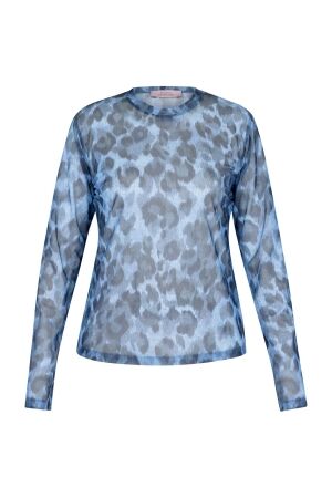 Studio Anneloes Studio Anneloes rea mesh leopard top 13582 T-shirt Lange mouw 6400 jeans